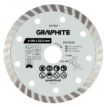 Teemantlõikeketas Graphite 59G001, 125 x 2,2 x 22,2 mm, betoonile, kuivlõikuseks