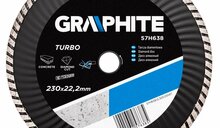 Teemantlõikeketas Graphite 57H638 TURBO WAVE, 230 x 22,2 mm, keraamika, marmor, betoon, kivi