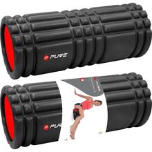 Massaažirull Pure2Improve Ribbed Training Roller P2I840000, 33 x 15 cm, must