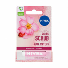 Huulekoorija-palsam Nivea Caring Scrub Super Soft Lips, kibuvitsaõliga, 4,8 g