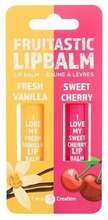 Huulepalsam 2K Fruitastic Fresh Vanilla & Sweet Cherry, 4,2 g + 4,2 g