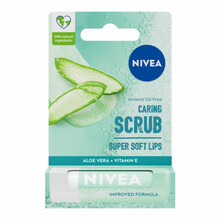Huulekoorija Nivea Caring Scrub Super Soft Lips aaloe, 4,8 g