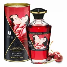 Soojendav massaažiõli Shunga Blazing Cherry, 100 ml