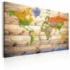 Korgist reproduktsioon ARTGEIST Map On Wood: Colourful Travels PINNWAND667, 60 x 40 cm