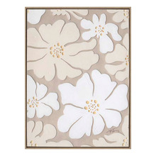Pilt raamiga Home4you 60 x 80 cm, beežid õied