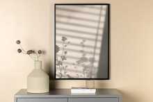 Plakat Venture Design Flower Shadow, 21 x 30 cm, valge