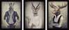 Kolmeosaline reproduktsioon Wallity Mioli Decor 3SC196, 35 x 45 cm