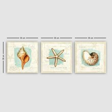Kolmeosaline reproduktsioon lõuendil Wallity Mioli Decor pmdr44, 30 x 30 cm, 3 tk