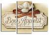 Kolmeosaline reproduktsioon Wallity 3PATK-35 Bon Appetit, 66 x 45 cm