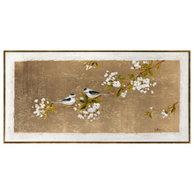 Pilt raamiga Home4you Gold, 60 x 120 cm, lind kullal