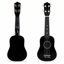 Laste puidust ukulele Eco Toys, must