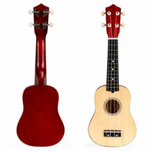 Laste puidust ukulele kitarr Eco Toys, pruun / beež