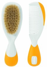 Beebi harja ja kammi komplekt Chicco Baby Moments, oranž, 2 tk