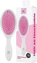 Ovaalne juuksehari Ilū So Touchable Easy Detangling, valge/roosa, 1 tk