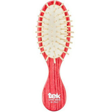 Juuksehari TEK Natural Small Purse Hairbrush, punane, ovaalne