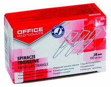 Kolmnurksed kirjaklambrid Office Products, 28 mm, 100 tk
