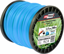Trimmerijõhv AW-TOOLS CLASSIC AW70143, nelinurkne, 3,0 mm x 100 m