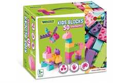 Ehitusklotsid Wader Kids Blocks 50 tk roosa