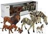 Aafrika metsloomade figuuride komplekt LEAN TOYS lõvide ja sebrade perekonnad