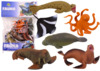 Mereelukate figuuride komplekt Lean Toys Walrus Seal Octopus, 6 tk
