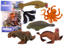 Mereelukate figuuride komplekt Lean Toys Walrus Seal Octopus, 6 tk