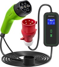 Mobiilne elektriauto laadija Qoltec 2in1 Type2, 11 kW, CEE 5 PIN, LCD, 3 faasi, 5 m
