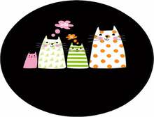 Vannitoa põrandamatt Foutastic Four Cats Circle Djt, 200 cm