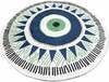 Vannitoa vaip Foutastic Occhio, 140 x 140 cm, hall/tumesinine/roheline