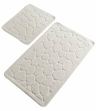 Vannitoamattide komplekt Foutastic Lino 359CHL1553, 100 x 60 cm, valge, 2 tk