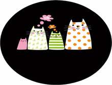 Vannitoa põrandamatt Foutastic Four Cats Circle Djt, 80 cm