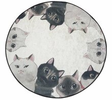 Vannitoa põrandamatt Foutastic Angry Cats, 359CHL1234, 100 x 100 cm, mitmevärviline