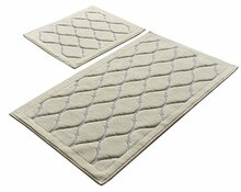Vannitoamattide komplekt Foutastic Dante, 351ALS2138, 100 cm x 60 cm, valge/helehall, 2 tk