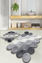 Vannitoamattide komplekt Foutastic Circle 359CHL2567, 60 x 100 cm, hall/mitmevärviline