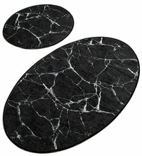 Vannitoavaipade komplekt Foutastic Marble, must, 2 tk