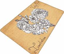 Vannitoa põrandamatt Foutastic Vintage Roses, 120 x 70 cm, beež