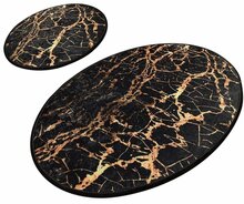 Vannitoavaipade komplekt Foutastic Gold Marble, 2 tk, must
