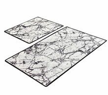 Vannivaipade komplekt Foutastic Marble, 60 x 100 cm, valge/must, 2 tk