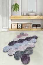 Vannitoa vaip Foutastic Circle, 359CHL2570, 70 x 120 cm, lilla/mitmevärviline