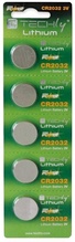 Patareid Techly CR2032, 3V, 5 tk