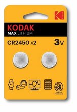 Patarei Kodak CR2450, 3V, liitium, 2 tk