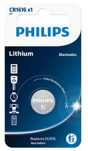 Patarei Philips CR1616 Lithium, 3V, 16.0x1.6 mm, CR1616/00B