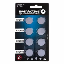 Patareide komplekt Everactive CRMIX8BL, 8 tk (4 x CR2032, 2 x CR2025, 2 x CR2016)