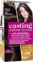 Juuksevärv L'Oreal Casting Creme Gloss 323 Dark Chocolate, 180 ml