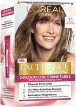 Juuksevärv L'Oreal Excellence Creme 7.1 tumetuhkblond, 176 ml