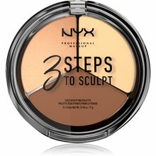 Kontuurimispalett Nyx Professional Makeup 3 Steps To Sculpt, 02 Light, 15 g