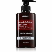 Šampoon juuste väljalangemise vastu Kundal Natural Caffeine Hair Care+ White Musk, 500 ml