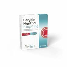 Laryxin menthol 5 mg/1 mg pressitud pastillid, N24