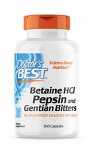 Doctor's Best betaiinvesinikkloriid + pepsiin + emajuur, 360 kapslit
