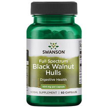 Swanson musta pähkli (Black Walnut) 500 mg, 60 kapslit