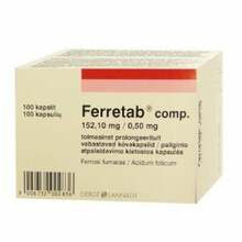 Ferretab Comp. 152.1 mg/0.5 mg toimeainet prolongeeritult vabastavad kõvakapslid N100